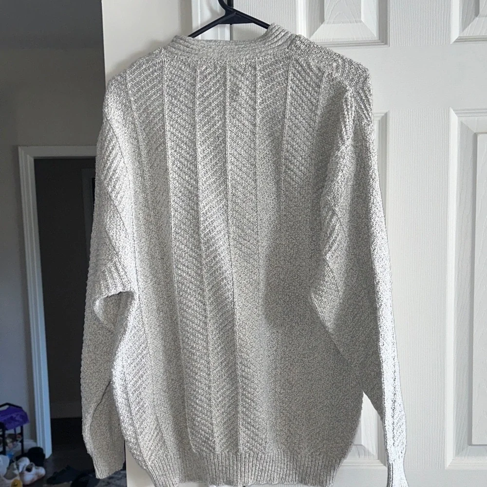 Club Room V-Neck Sweater in Soft Gray - Picture 6 of 6